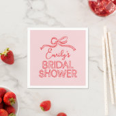 Whimsical coquette strikknoop bruiloftsshower servet (Insitu)