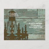 Whimsical Coral Heart Leaf Tree Save the Date Aankondigingskaart (Achterkant)