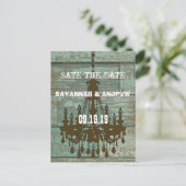 Whimsical Coral Heart Leaf Tree Save the Date Aankondigingskaart (Staand voorkant)