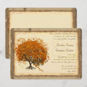 Whimsical Coral Heart Leaf Tree Weddenschap Kaart (Voorkant / Achterkant)