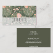 Whimsical Coral Olive Floral Elegant Event Planner Visitekaartje (Voorkant / Achterkant)
