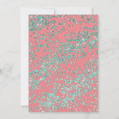 Whimsical Coral Turquoise Glitter Dust Sweet 16 Kaart (Achterkant)