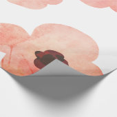 Whimsical Coral Waterverf Flowers Modern Cadeaupapier (Hoek)