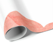 Whimsical Coral Waterverf Flowers Modern Cadeaupapier (Rol Hoek)