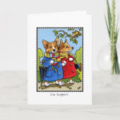 Whimsical Corgi Dog Love Custom Gevouwen Kaart (Voorkant)