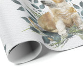 Whimsical Corgi Puppy Dog Cadeaupapier (Rol Hoek)