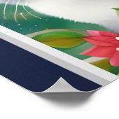 Whimsical Cosmic Kat Waterverf Poster (Hoek)