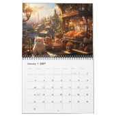 Whimsical Cosy Bakery Cats Glas in lood Kalender (Jan 2027)