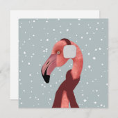 Whimsical Cosy Winter Flamingo met sjaal (Voorkant / Achterkant)