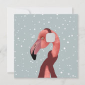 Whimsical Cosy Winter Flamingo met sjaal (Voorkant)