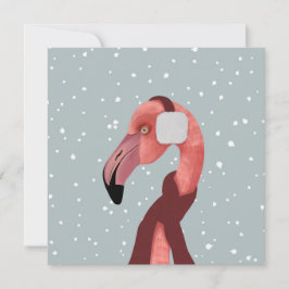 Whimsical Cosy Winter Flamingo met sjaal