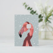 Whimsical Cosy Winter Flamingo met sjaal Briefkaart (Staand voorkant)
