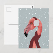 Whimsical Cosy Winter Flamingo met sjaal Briefkaart (Voorkant / Achterkant)