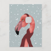 Whimsical Cosy Winter Flamingo met sjaal Briefkaart (Voorkant)