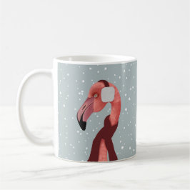 Whimsical Cosy Winter Flamingo met sjaal Koffiemok