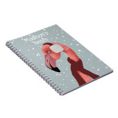 Whimsical Cosy Winter Flamingo met sjaal Notitieboek (Rechterzijde)