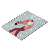 Whimsical Cosy Winter Flamingo met sjaal Notitieboek (Linkerzijde)