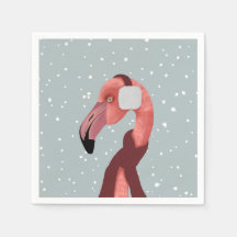 Whimsical Cosy Winter Flamingo met sjaal