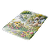 Whimsical Cottage Garden Birdhouse Stream Badmat (Gekanteld)