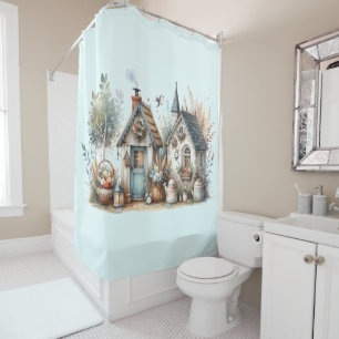 Whimsical Cottage Garden Douchegordijn