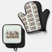 Whimsical Cottage Garden Ovenwant & Pannenlap Set (Voorkant / Achterkant)