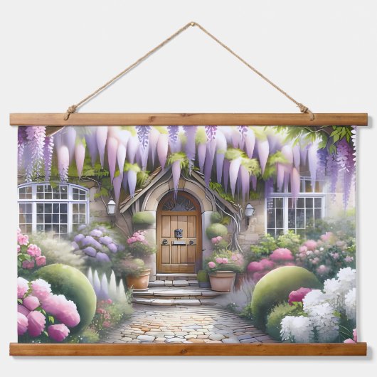 Whimsical Cottage Garden Pathway Hangend Wandkleed (Voorkant)