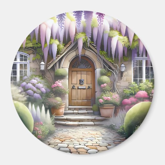 Whimsical Cottage Garden Pathway Magneet (Voorkant)