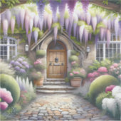 Whimsical Cottage Garden Pathway Sticker (Voorkant)