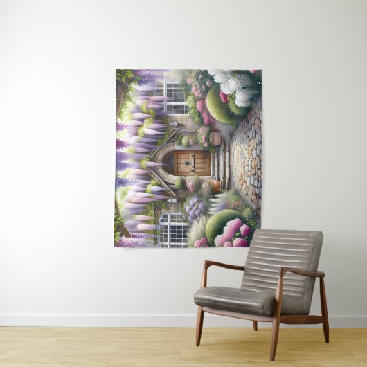 Whimsical Cottage Garden Pathway Wandkleed (In situ)