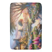Whimsical Cottage Garden Sunset Badmat (Voorkant Verticaal)