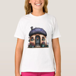 Whimsical Cottage House Art  Fantasy Illustration T-shirt