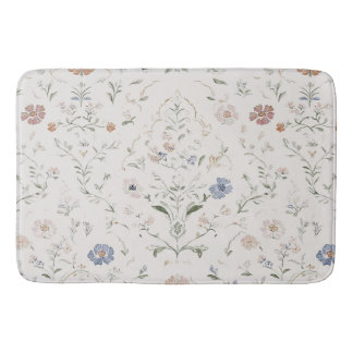 Whimsical Cottagecore Beige Waterverf Wilde Bloem Badmat