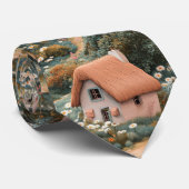 Whimsical Cottagecore Naadloos Patroon Stropdas (Opgerold)