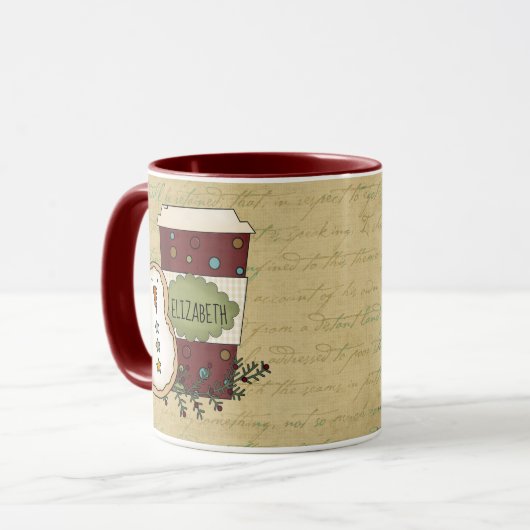 Whimsical Country Feestelijke Sneeuwman Cookie met Mok (Voorkant links)