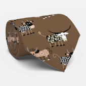 Whimsical Cow Pattern Stropdas (Opgerold)