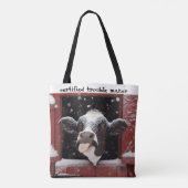 Whimsical Cow Rode Boerderij Tote Bag (Achterkant)
