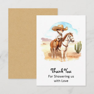 Whimsical Cowboy Adventure Baby shower Bedankkaart