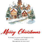 Whimsical Cozy Holiday Scene Greeting Card Feestdagenkaart