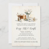 Whimsical Cozy Knutsel Feest Kunst Theemiddag Kaart (Voorkant)