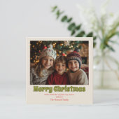 Whimsical Cozy Photo Kerstvakantie Vintage Feestdagenkaart (Staand voorkant)