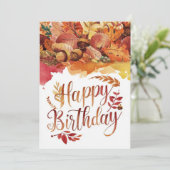 Whimsical Cozy Woodland Herfst Herfst Gelukkige Ve Kaart (Staand voorkant)