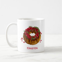 Whimsical Cranberry Bundt Cake Monogram Koffiemok