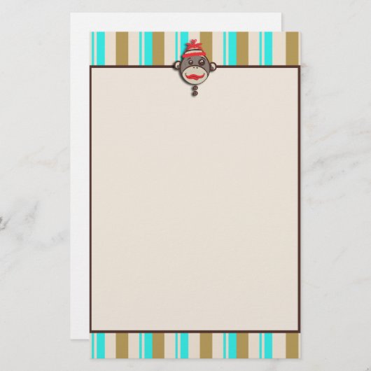 Whimsical Crazy Pet Sock Monkey Briefpapier (Voorkant / Achterkant)