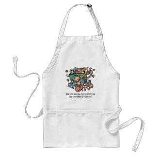 Whimsical Crazy voor koffie Cartoon Standaard Schort