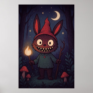 Whimsical Creature Lahuhu - Fantasy Art Poster