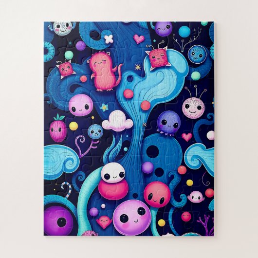 Whimsical Creatures - Kleurrijke fantasiewereld Legpuzzel (Verticaal)
