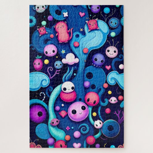 Whimsical Creatures - Kleurrijke fantasiewereld Legpuzzel (Verticaal)