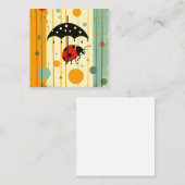 Whimsical Critters & Raindrop Ditties: Lieveheersb Notitiekaartje (Voorkant / Achterkant)