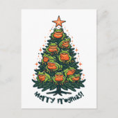 Whimsical Croaks: kikkers zingen 'Merry Frogmas' Briefkaart (Voorkant)