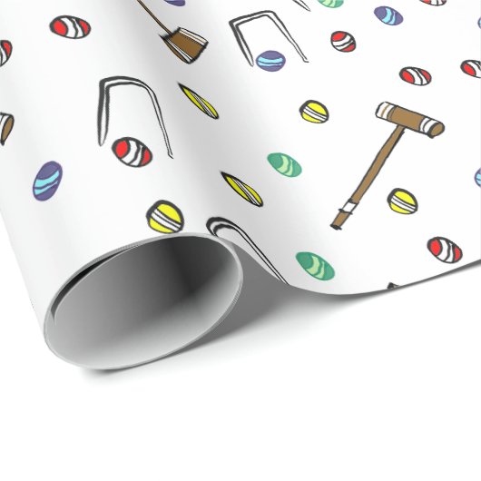 Whimsical Croquet Colorful Hand geïllustreerd Unie Cadeaupapier (Rol Hoek)